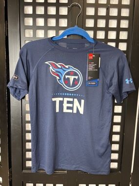 💙 NEW Under Armour Tennessee Titans Youth Small Tee Navy Performance NFL NWT💙